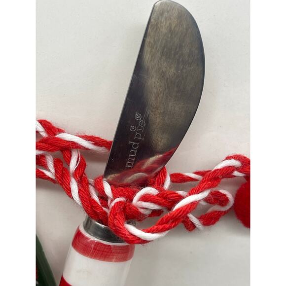 Mudpie 2017 Christmas Tree Cheese Plate & Spreader Set 8" - Picture 3 of 7